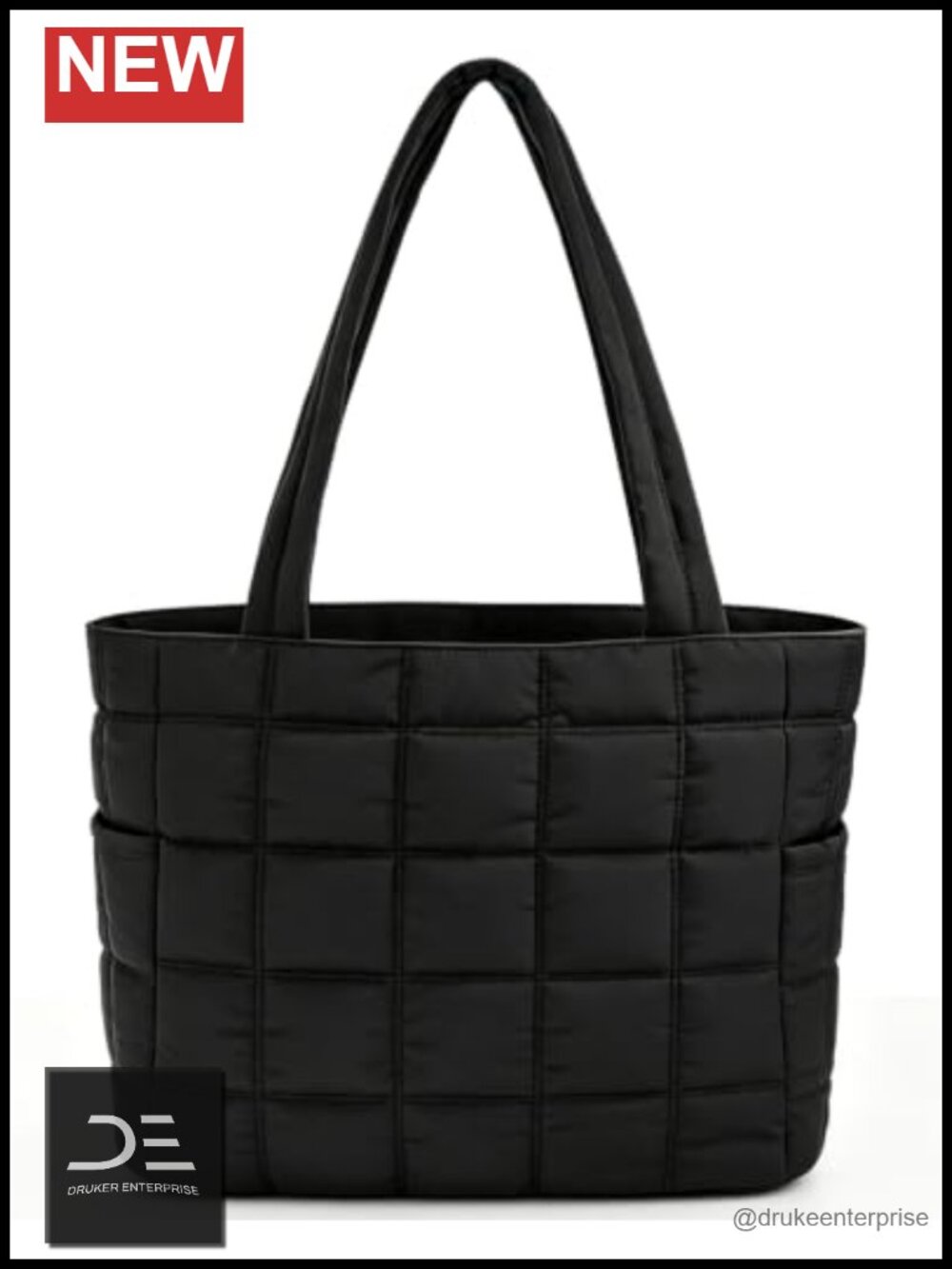 Puffer Tote Bag - Lightweight Large Capacity Puffy Handbag for Work Gym Travel